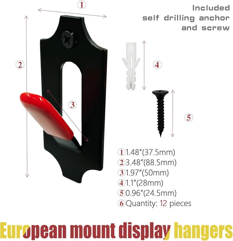 PLAIRC 12 Pack European Mount Skull Hanger, Deer Skull Mount Hanger with Silicone Protector for Indoor Outdoor Home Deco - Image 2
